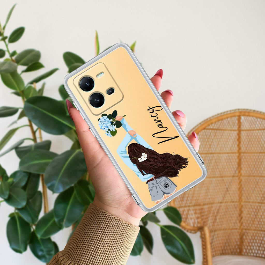 Flower Fusion Customize Transparent Silicon Case For Vivo V25