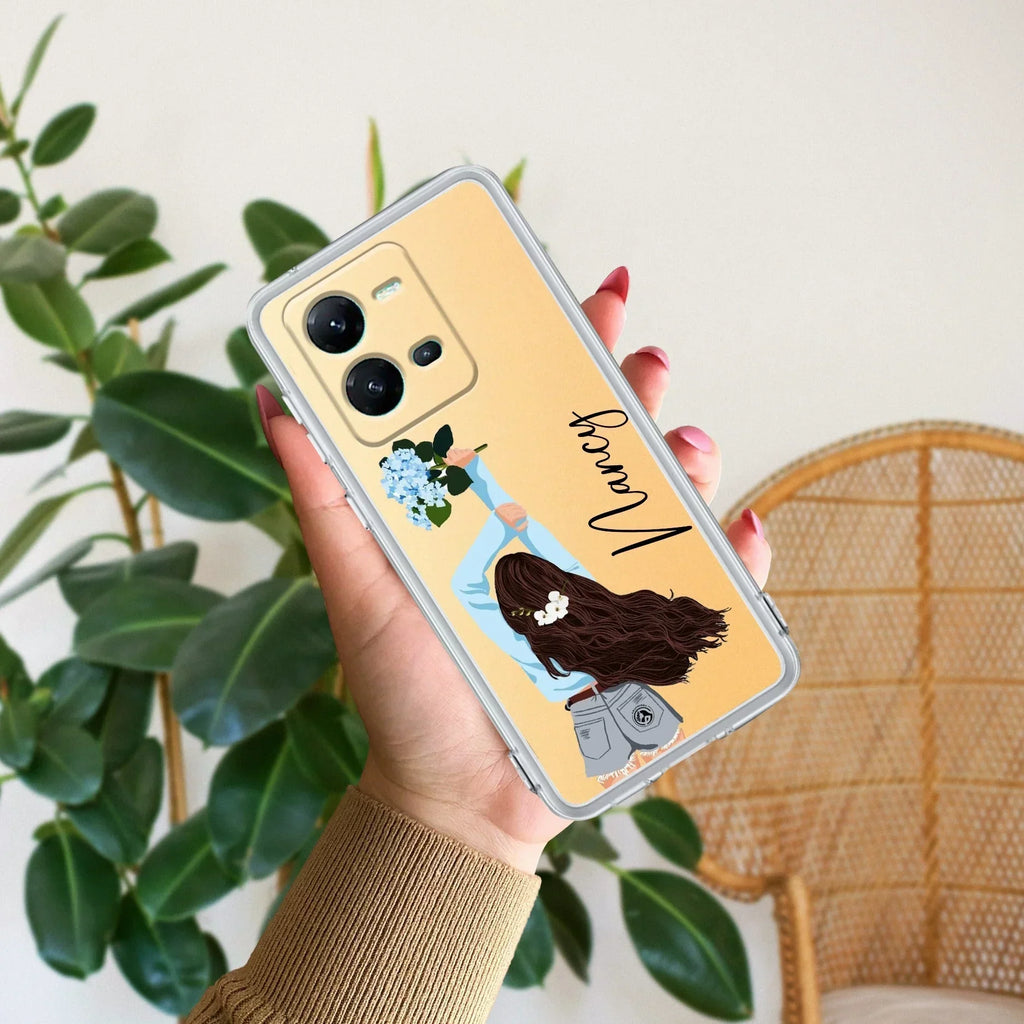 Flower Fusion Customize Transparent Silicon Case For Vivo V25 Pro 5G