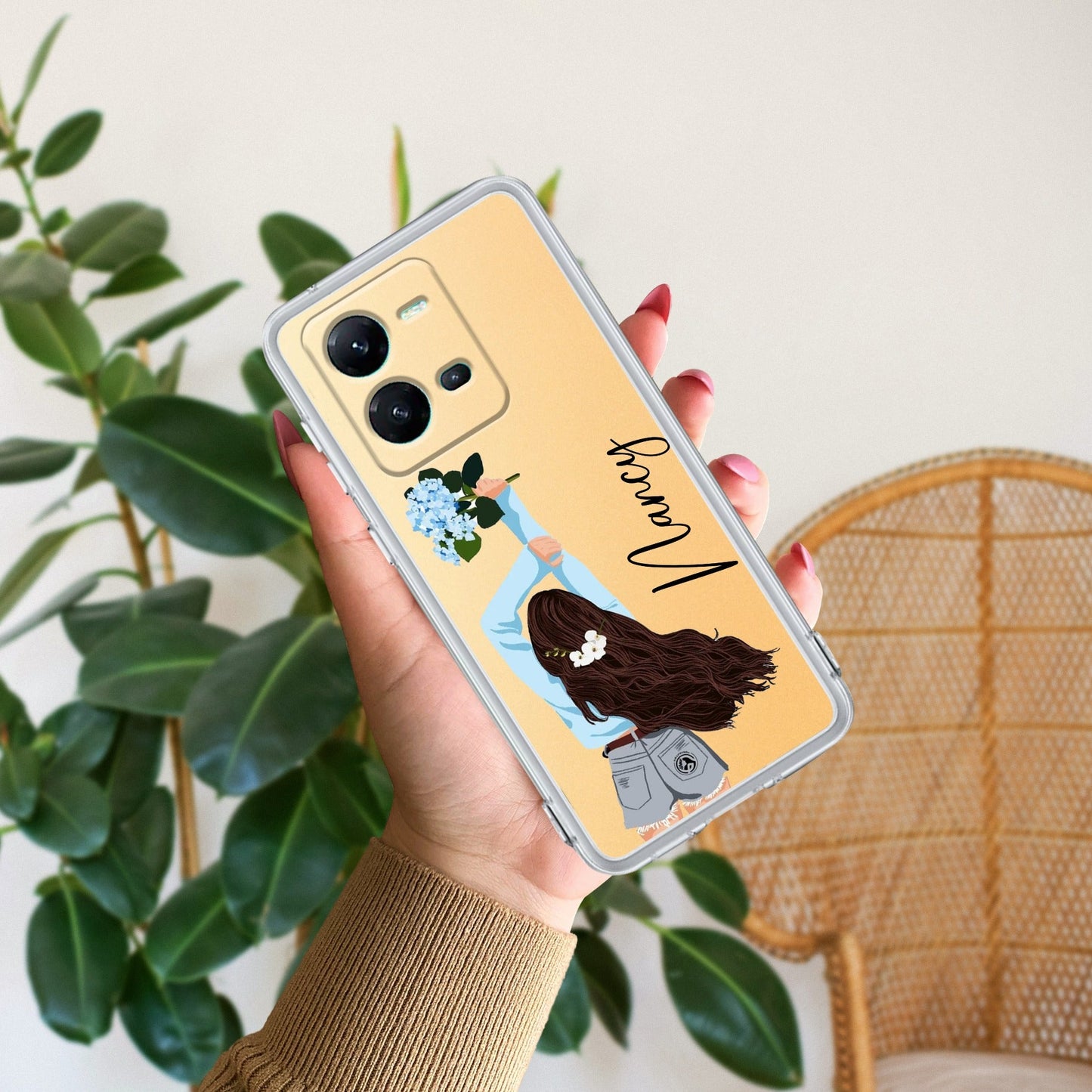 Flower Fusion Customize Transparent Silicon Case For Vivo