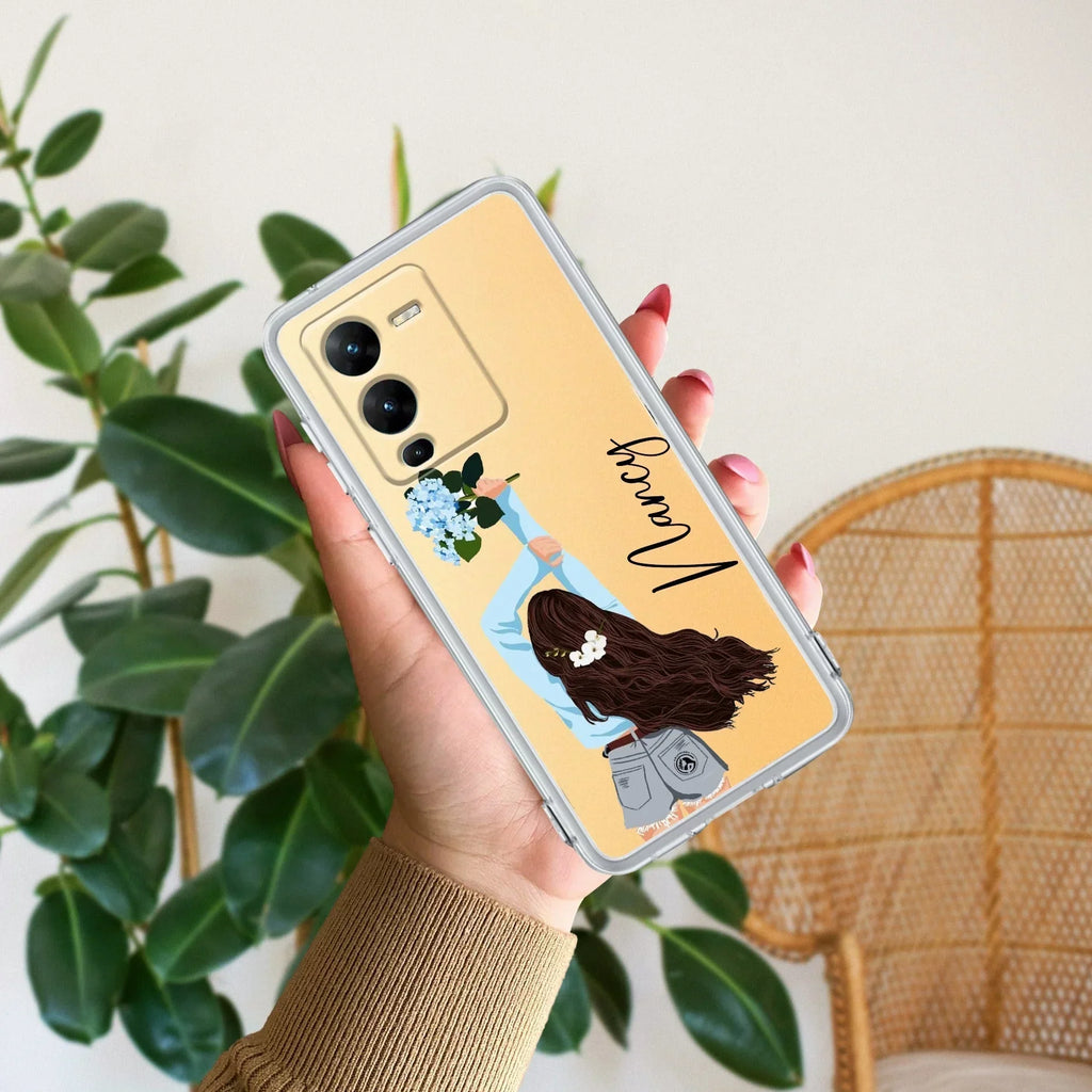 Flower Fusion Customize Transparent Silicon Case For Vivo V25 Pro 5G