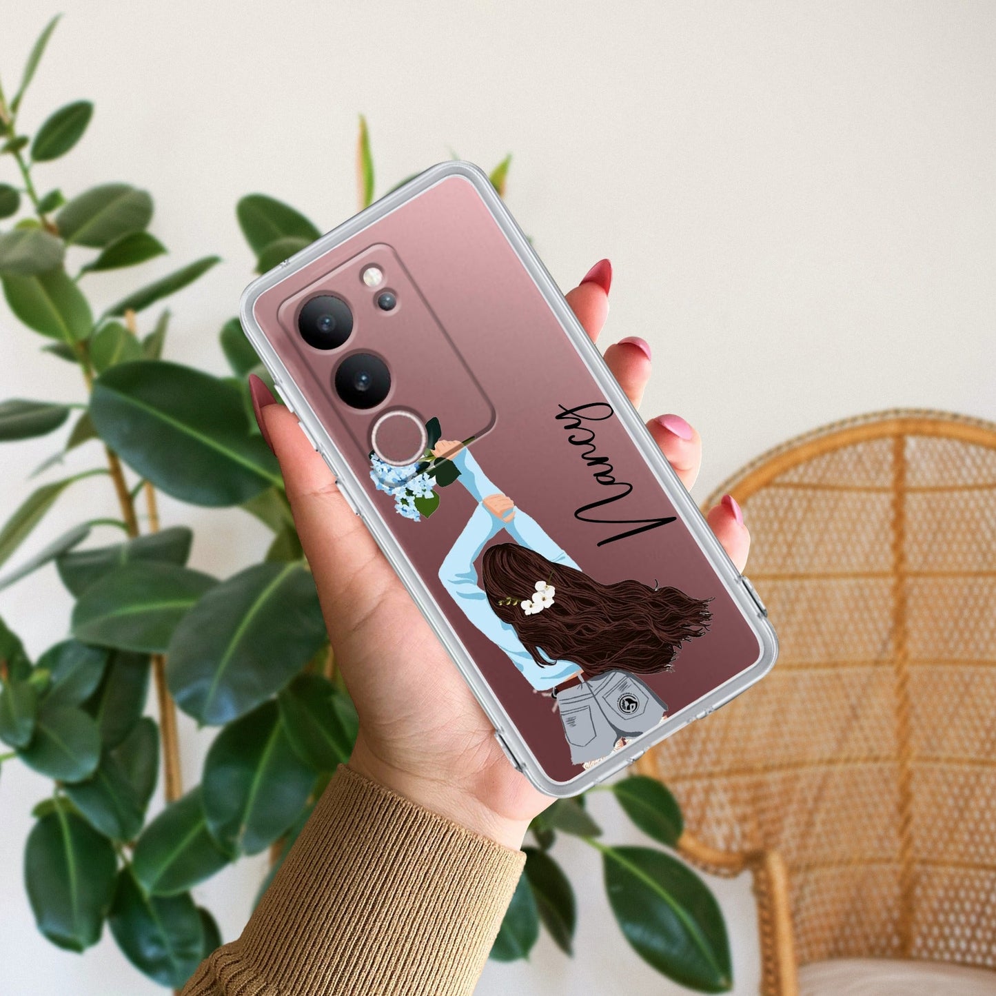 Flower Fusion Customize Transparent Silicon Case For Vivo