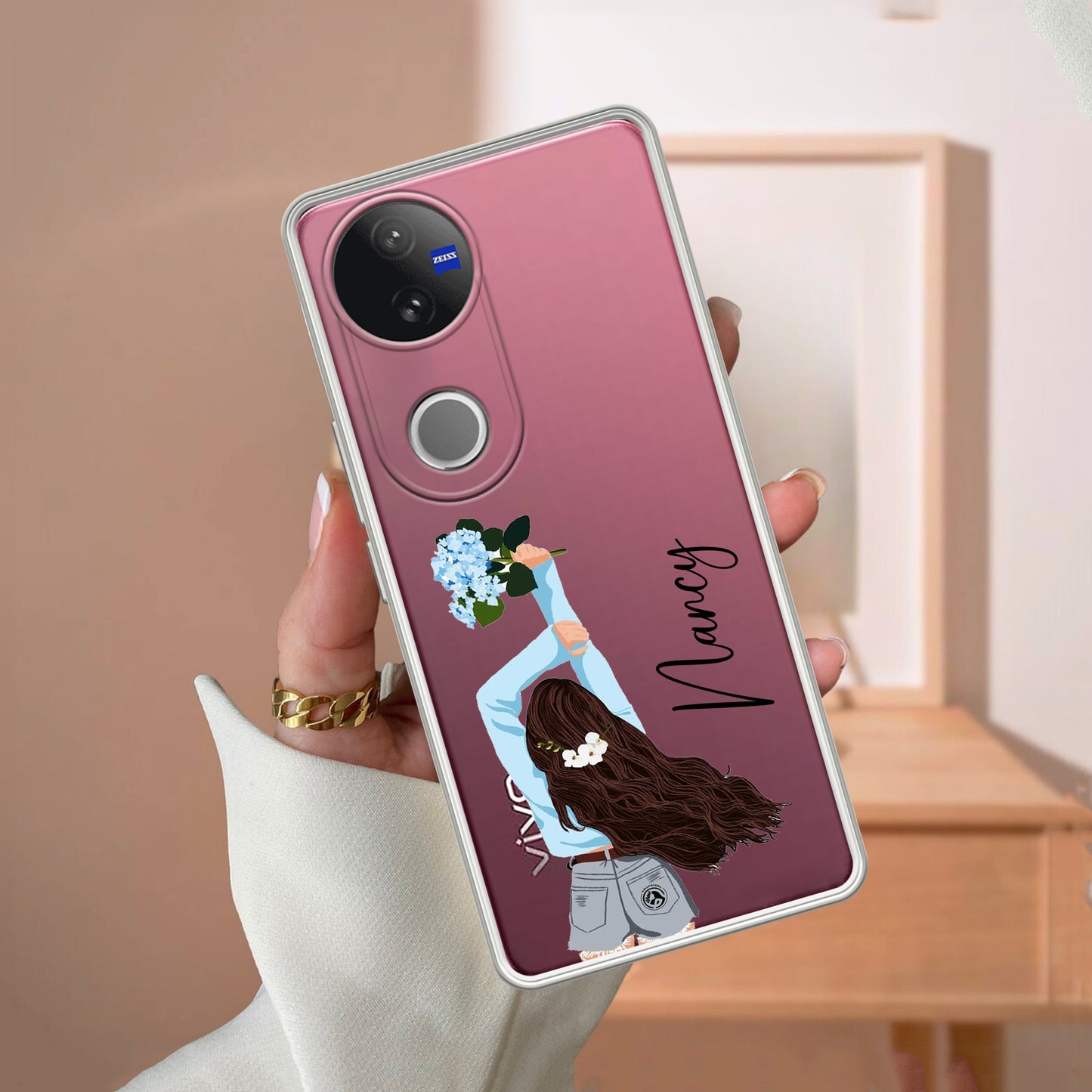 Flower Fusion Customize Transparent Silicon Case For Vivo