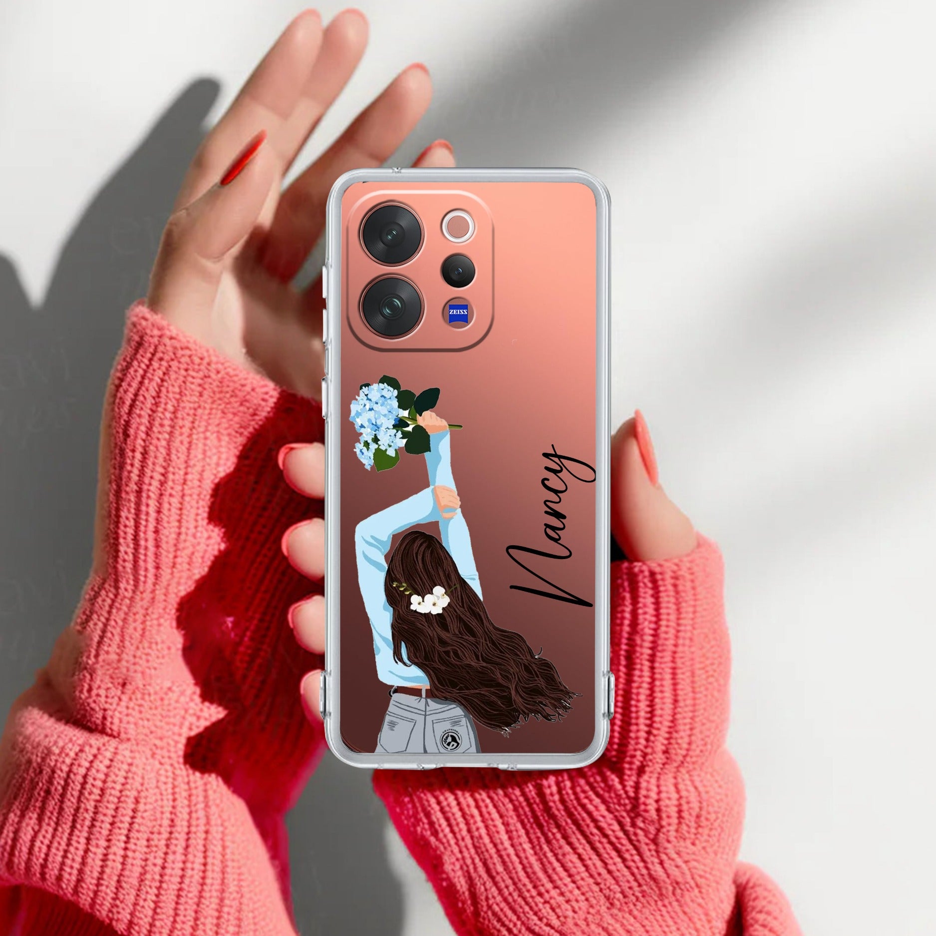 Flower Fusion Customize Transparent Silicon Case For Vivo V70 Elite 5G