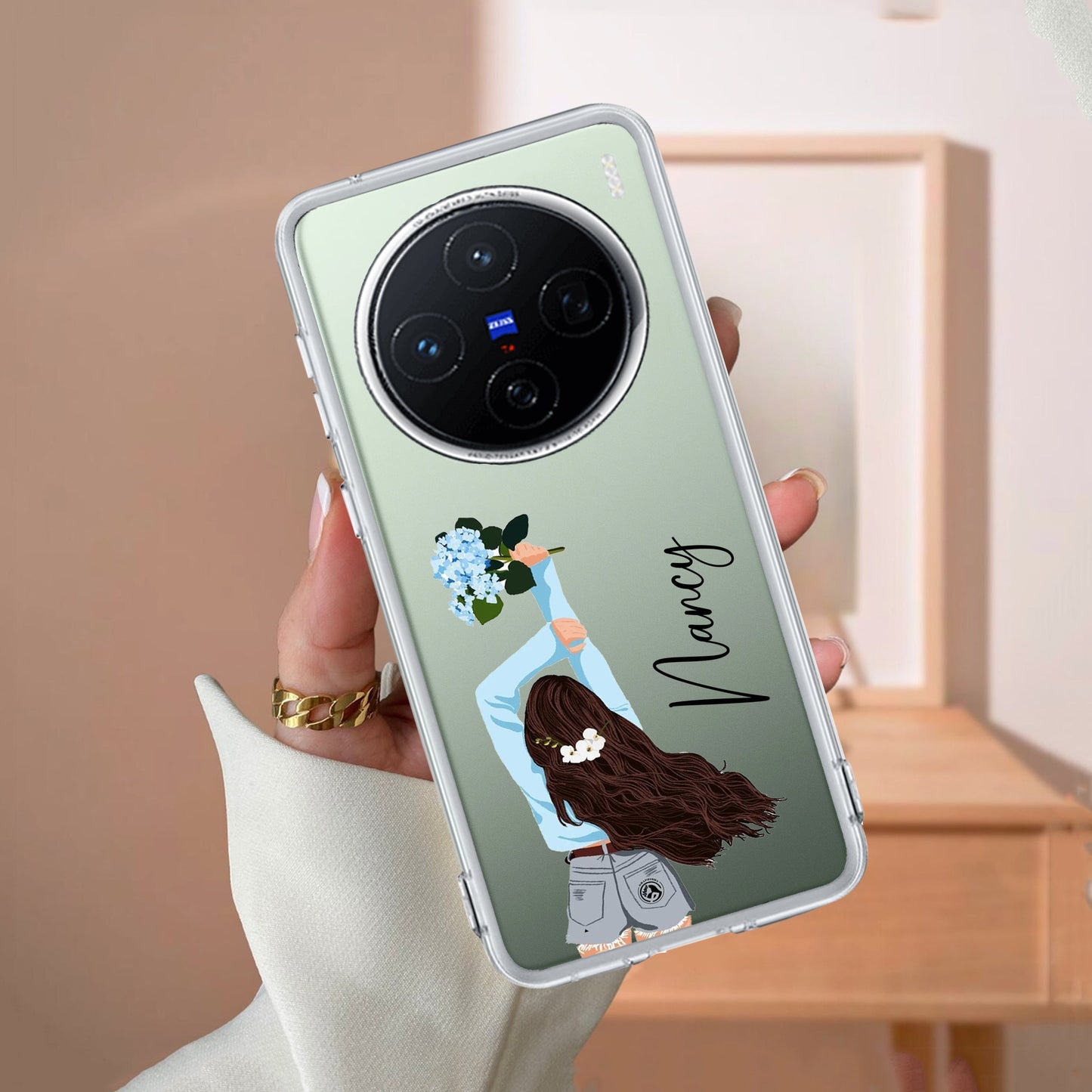 Flower Fusion Customize Transparent Silicon Case For Vivo