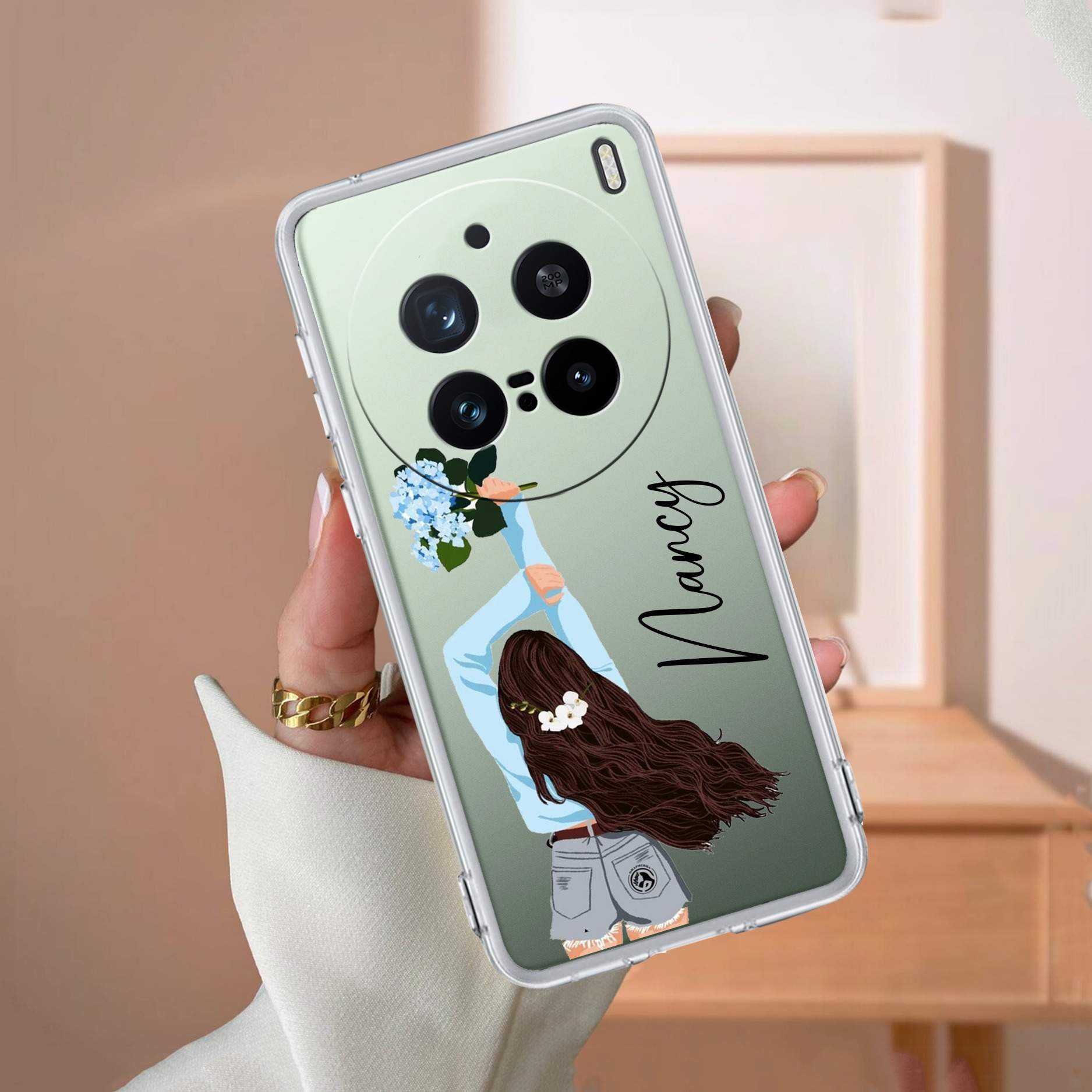 Flower Fusion Customize Transparent Silicon Case For Vivo