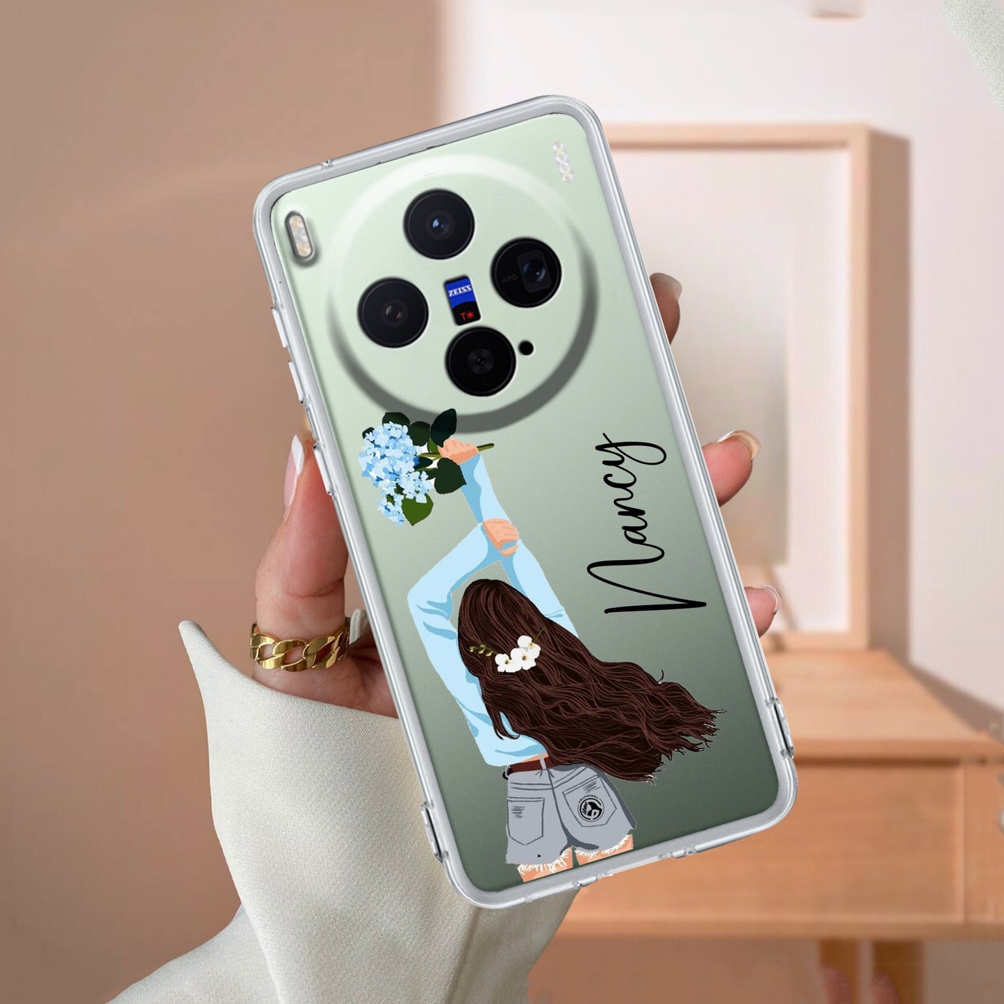 Flower Fusion Customize Transparent Silicon Case For Vivo
