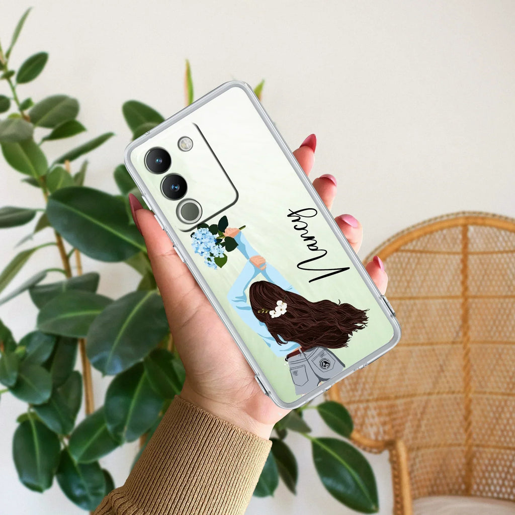 Flower Fusion Customize Transparent Silicon Case For Vivo Y200 5G