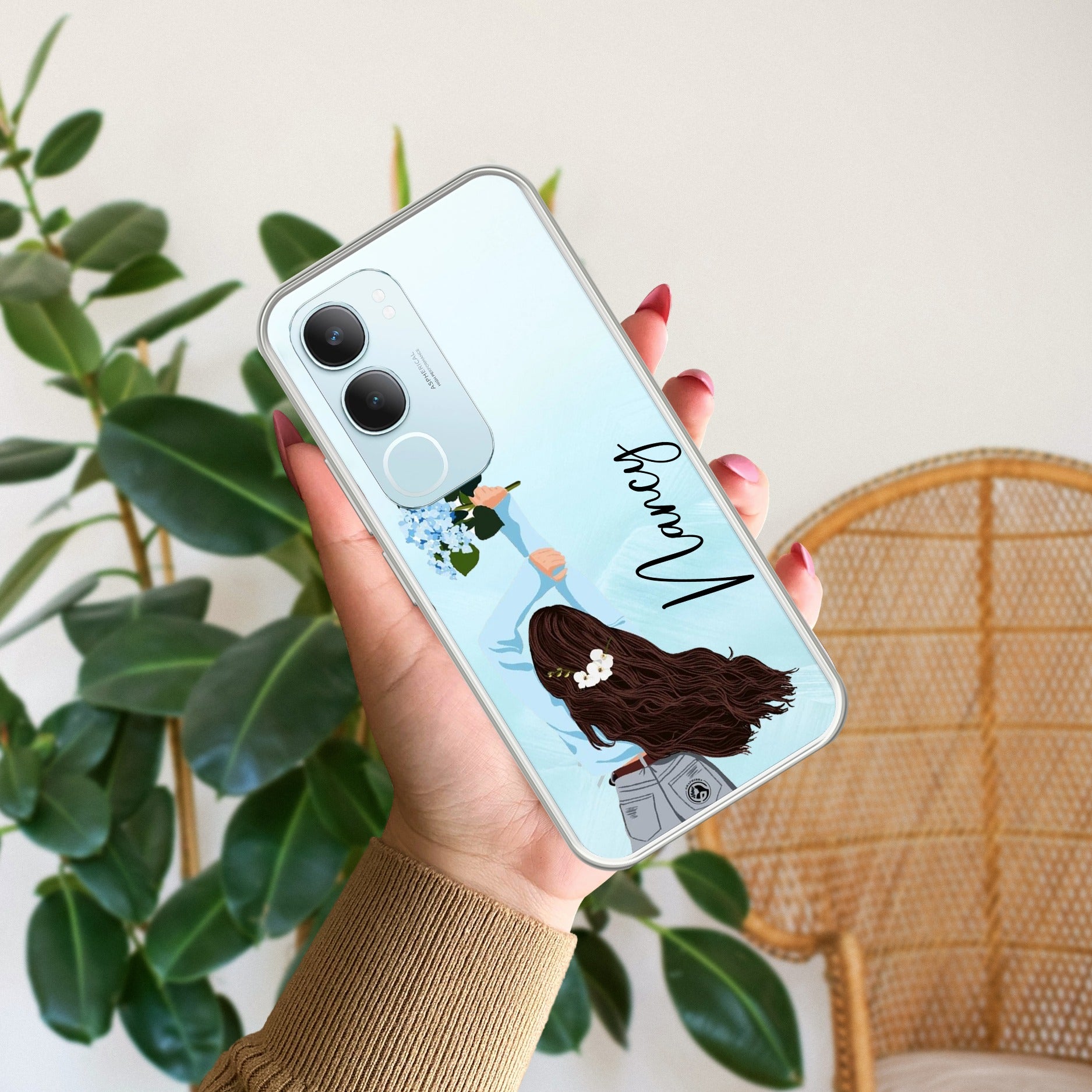 Flower Fusion Customize Transparent Silicon Case For Vivo Y29 5G