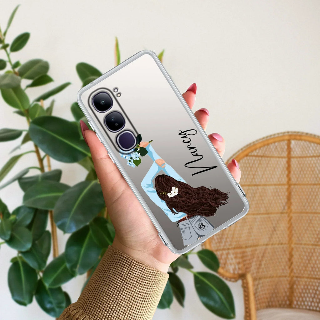 Flower Fusion Customize Transparent Silicon Case For Vivo V40 5G