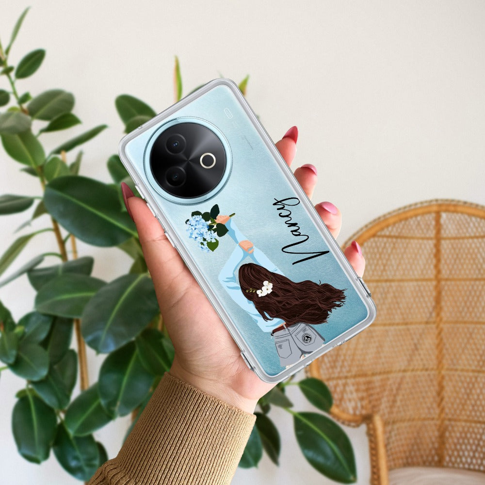 Flower Fusion Customize Transparent Silicon Case For Vivo