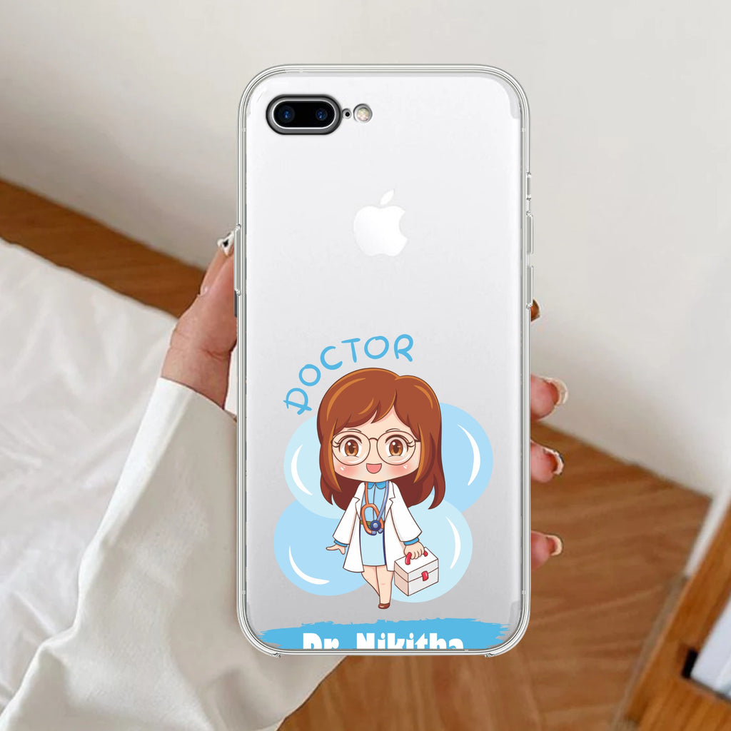 Future Doctor Customize Anti Yellow Clear Case For iPhone 7 Plus / iPhone 8 Plus