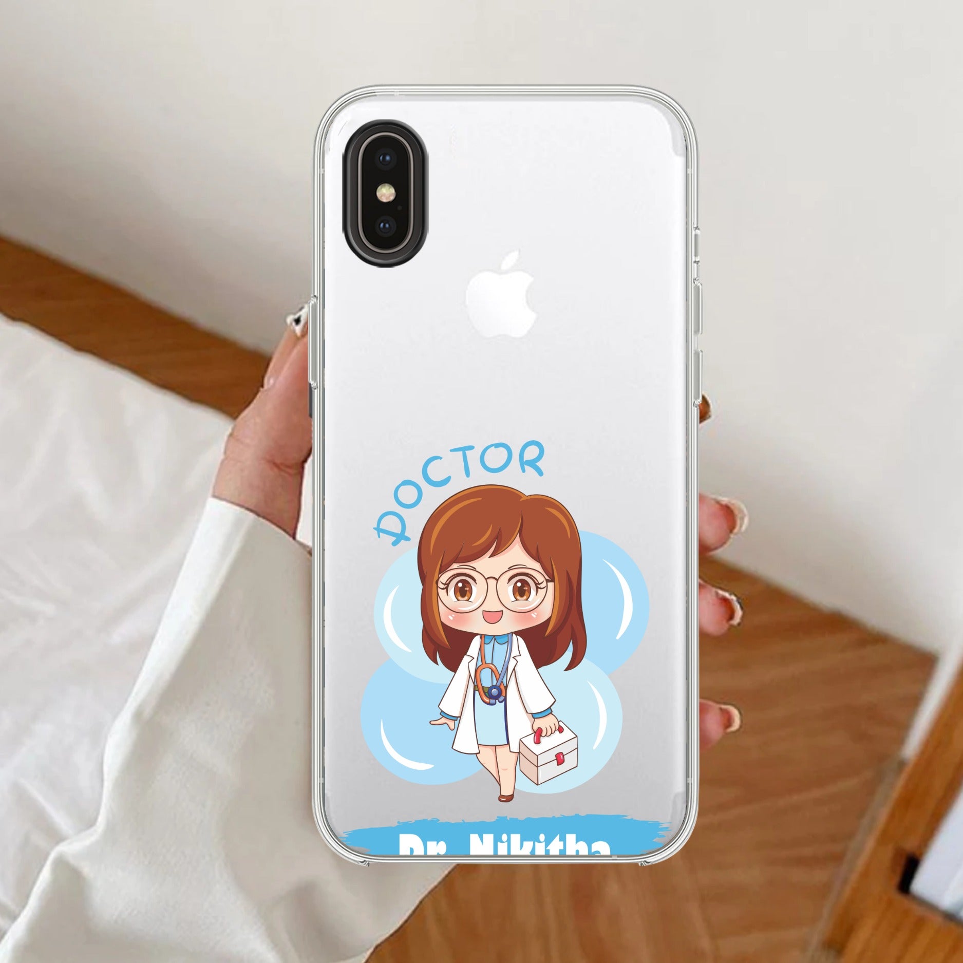Future Doctor Customize Anti Yellow Clear Case For iPhone XR