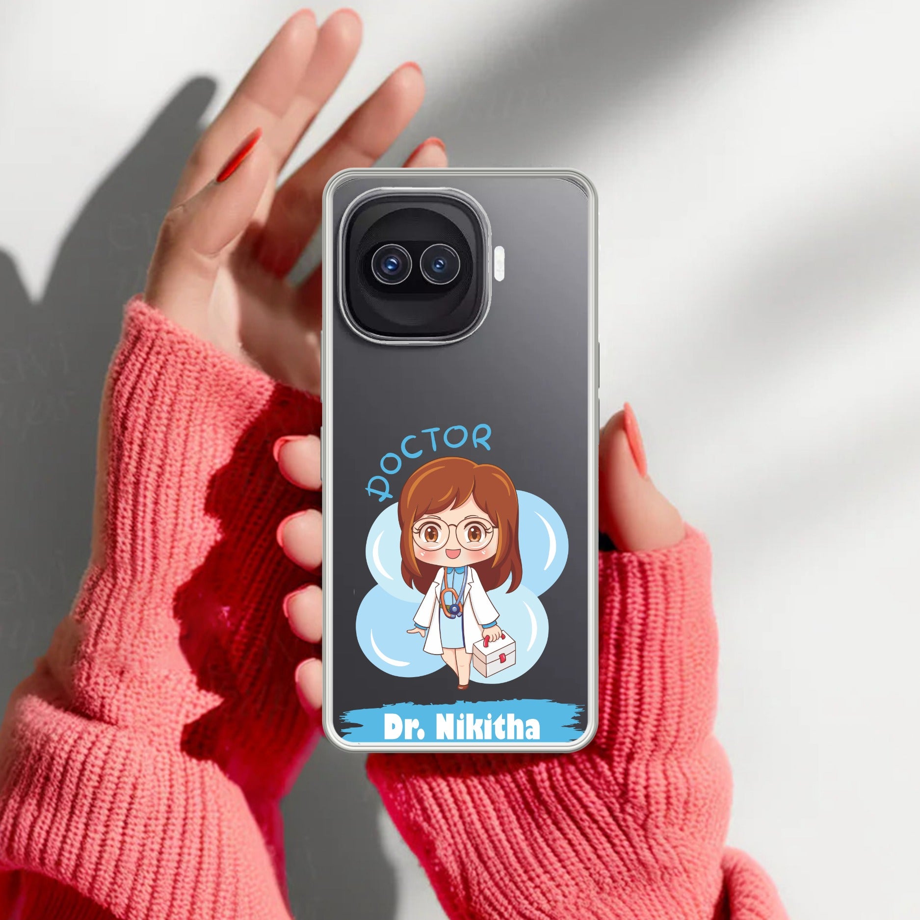 Future Doctor Customize Transparent Silicon Case For iQOO