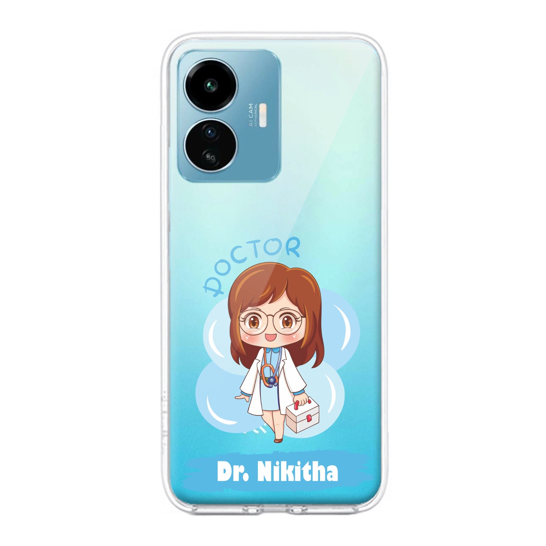 Future Doctor Customize Transparent Silicon Case For iQOO Z6 Lite 5G