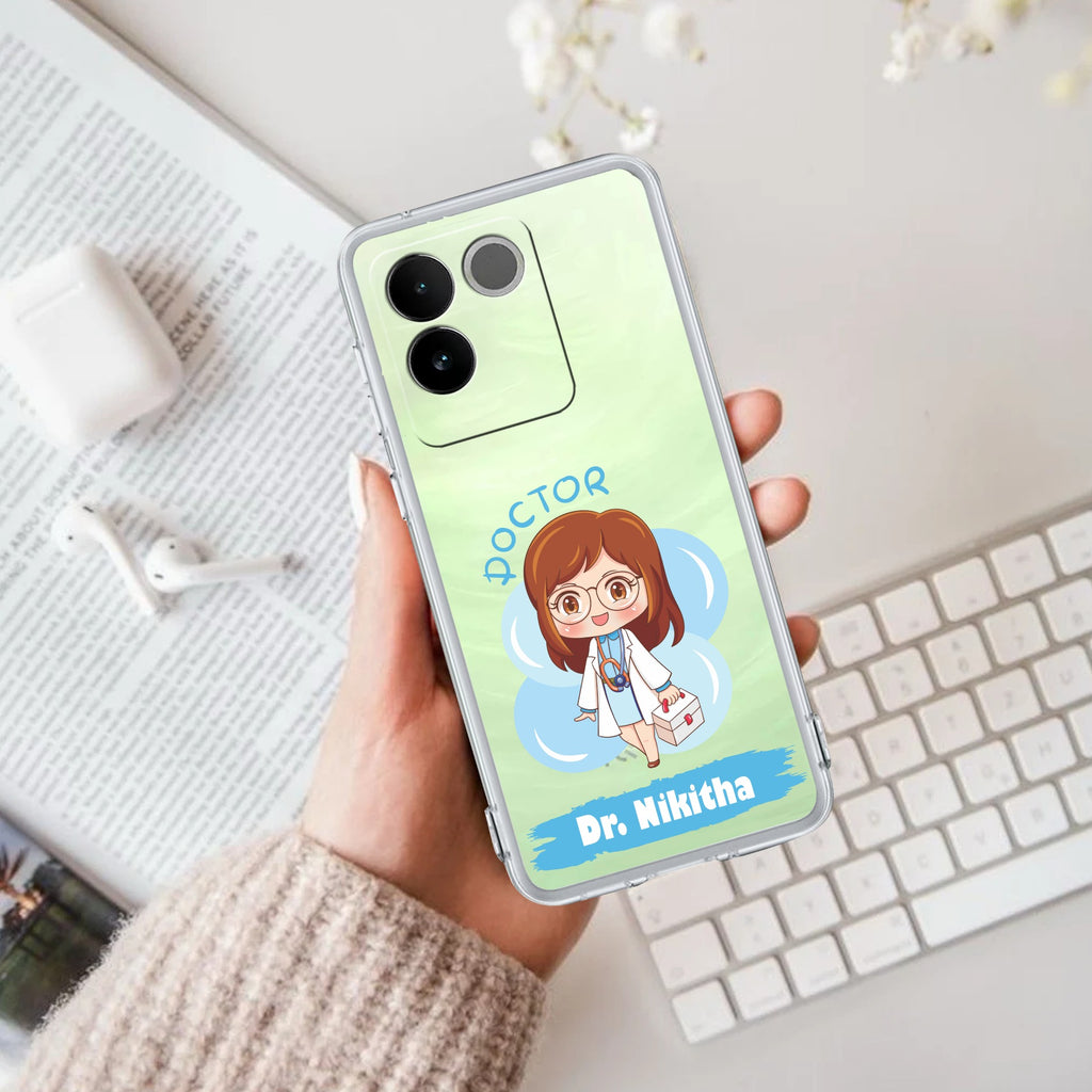Future Doctor Customize Transparent Silicon Case For Vivo T2 Pro 5G
