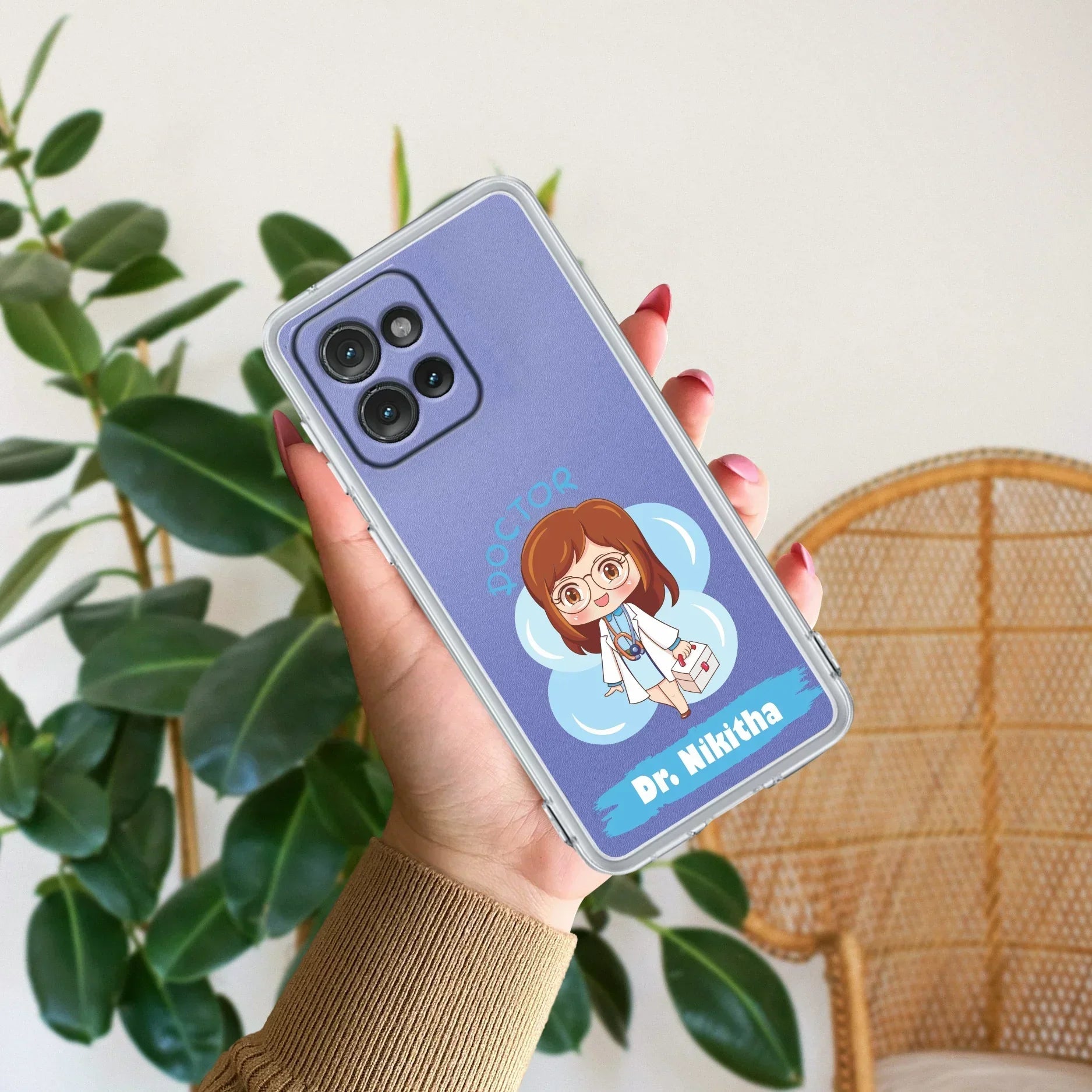Future Doctor Customize Transparent Silicon Case For Motorola Edge 50