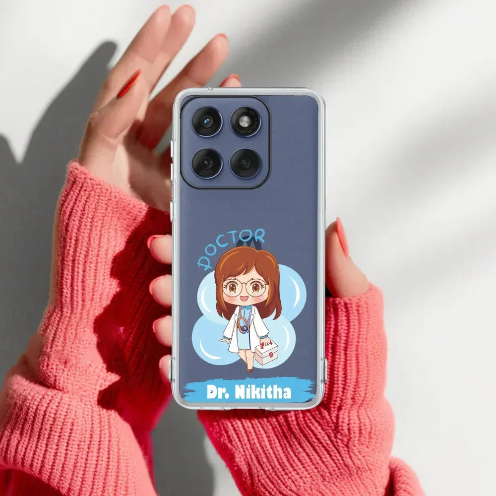 Future Doctor Customize Transparent Silicon Case For Motorola Edge 50 Neo