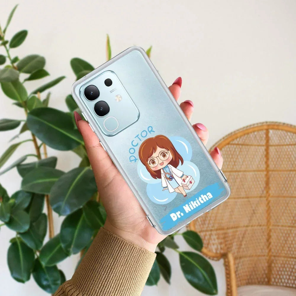 Future Doctor Customize Transparent Silicon Case For Vivo V21e 5G