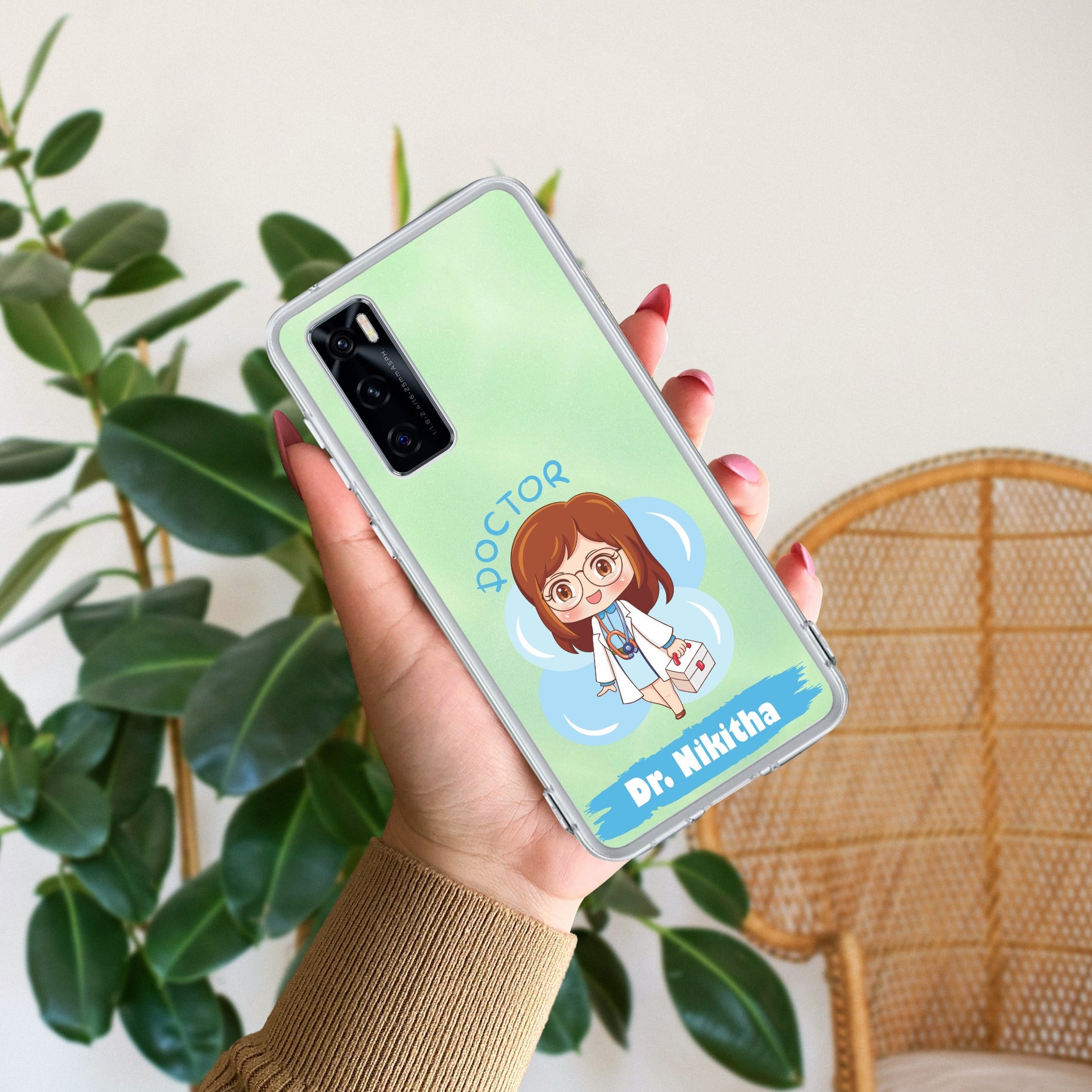 Marble Pink Customize Transparent Silicon Case For Vivo V20 SE