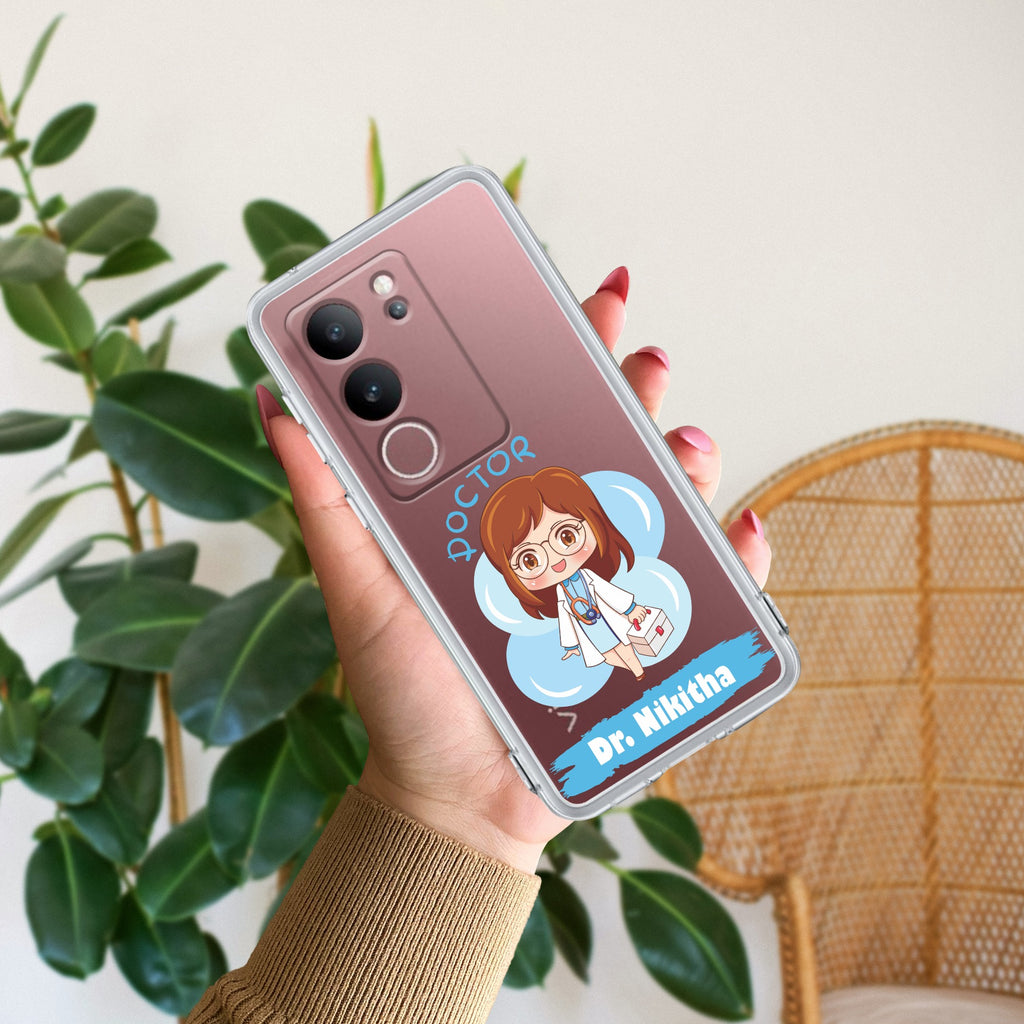 Future Doctor Customize Transparent Silicon Case For Vivo V29 5G