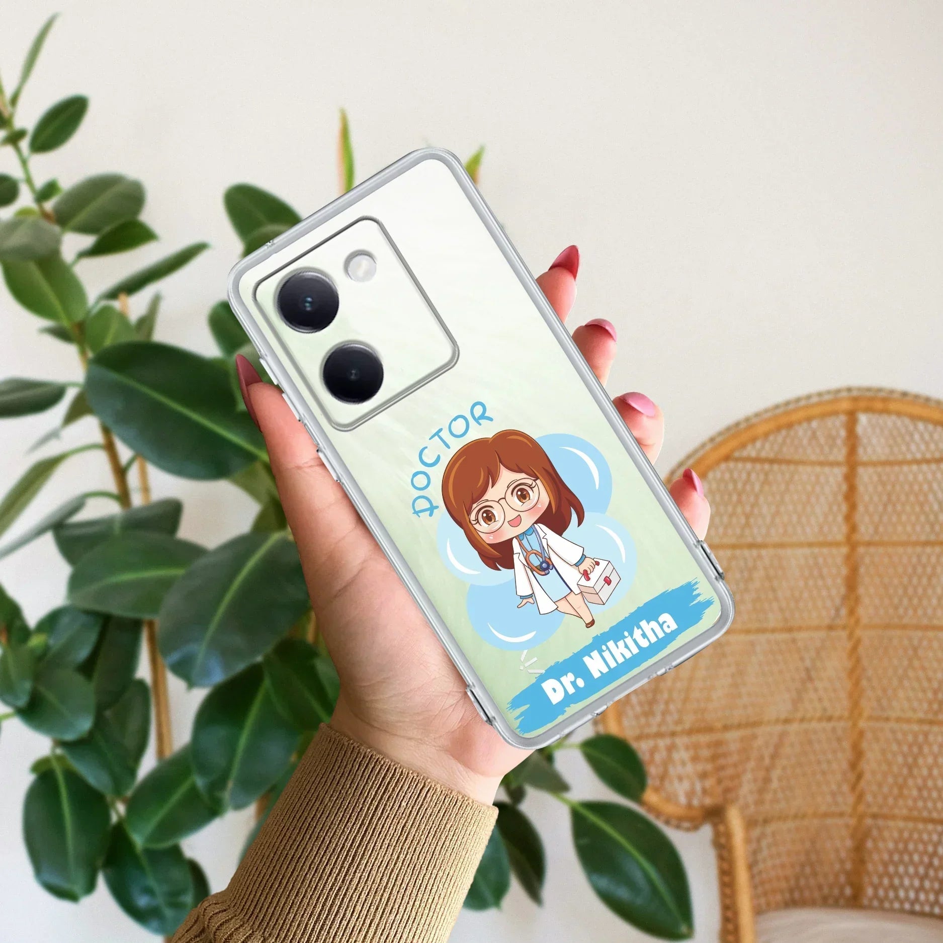 Future Doctor Customize Transparent Silicon Case For Vivo V50e 5G