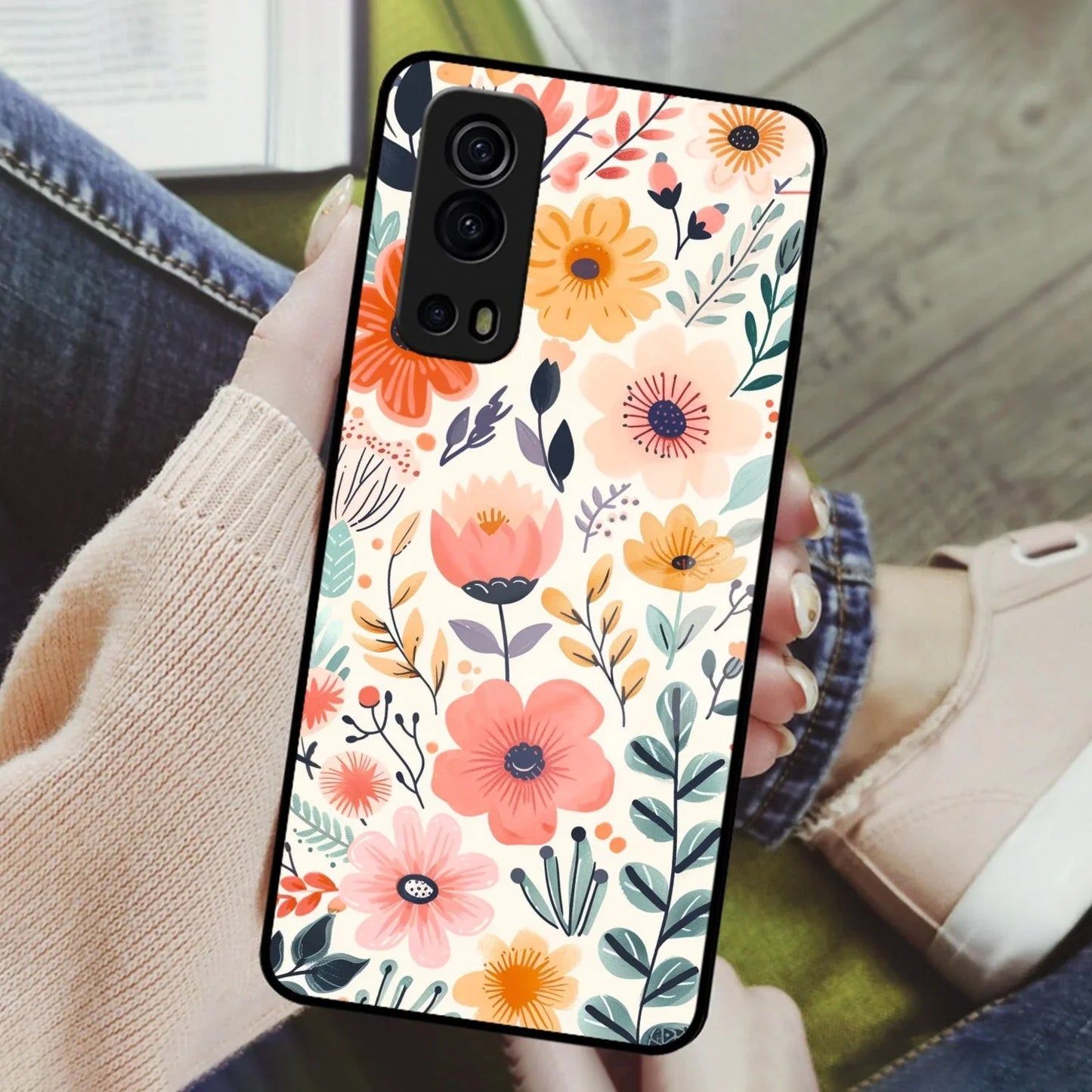 Garden of Delights Glass Case Cover For iQOO - ShopOnCliQ