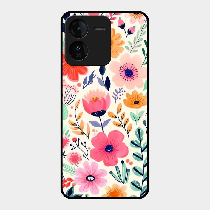 Garden of Delights Glass Case Cover For Iqoo Z9 5G
