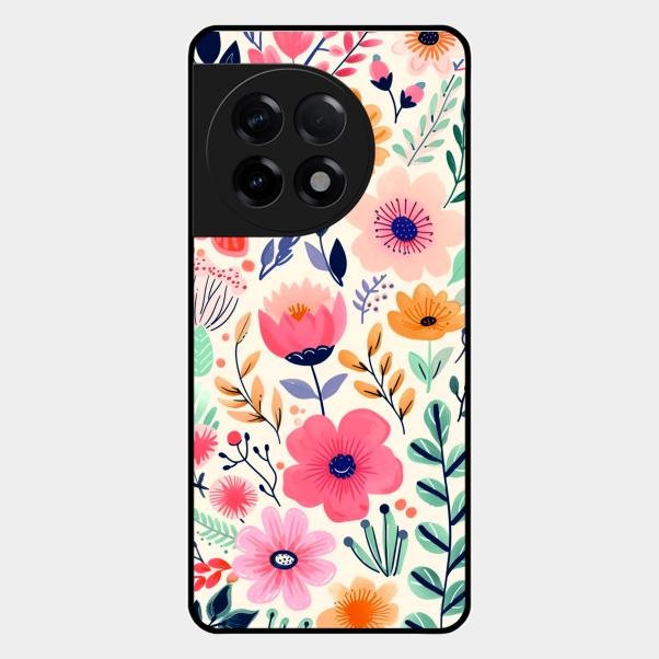 Garden of Delights Glass Case Cover For Oneplus 11R 5G