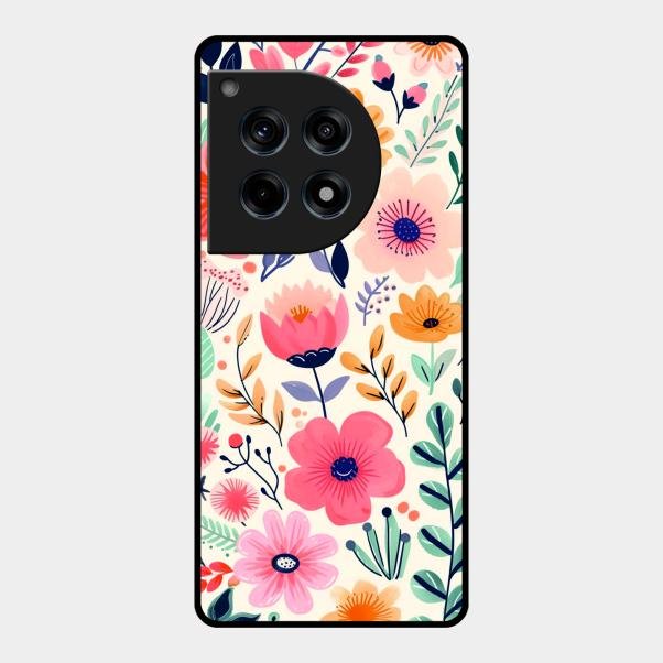 Garden of Delights Glass Case Cover For Oneplus 12R 5G