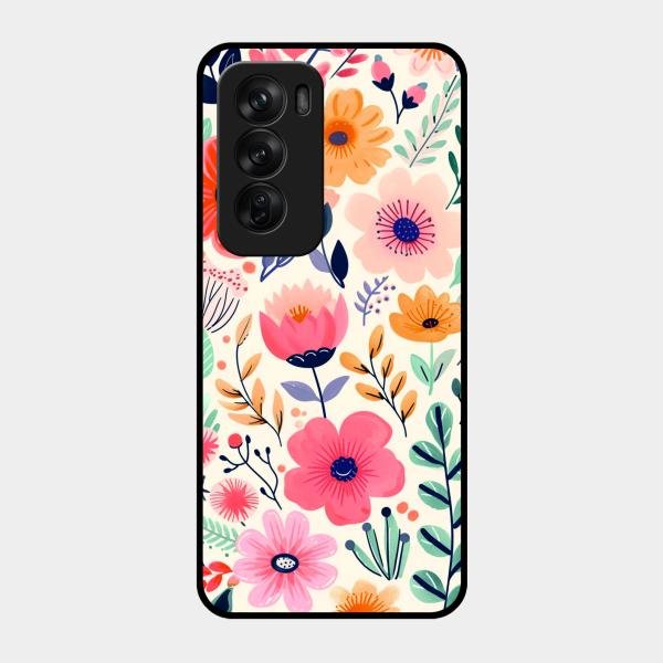 Garden of Delights Glass Case Cover For Oppo Reno 12 Pro 5G
