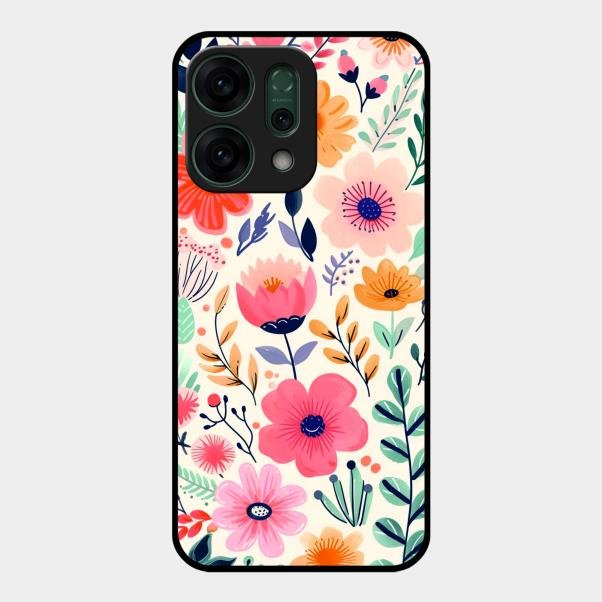 Garden of Delights Glass Case Cover For Oppo Reno 14 5G