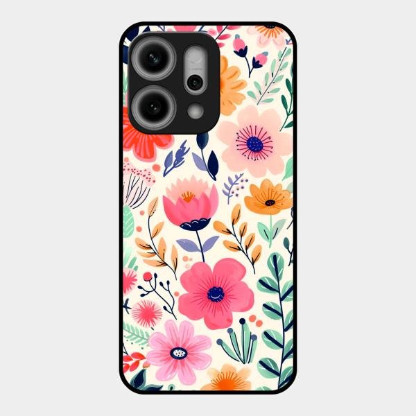 Garden of Delights Glass Case Cover For Oppo Reno 14 Pro 5G