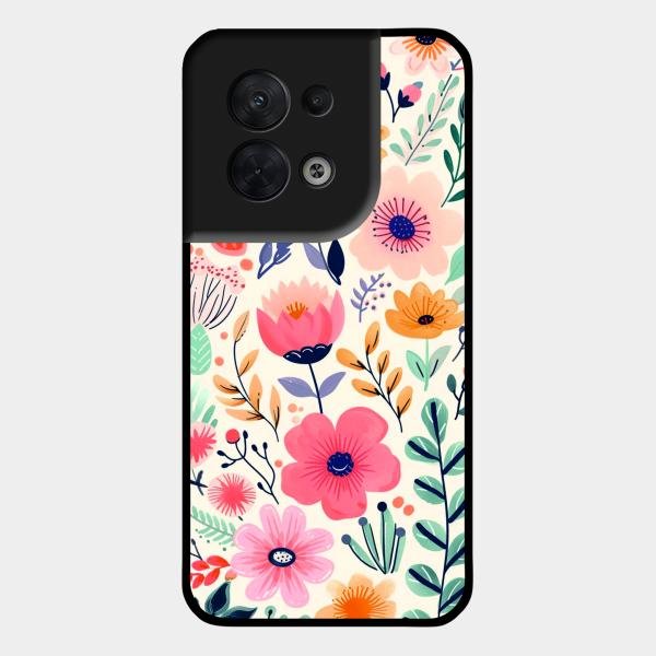 Garden of Delights Glass Case Cover For Oppo Reno 8 5G