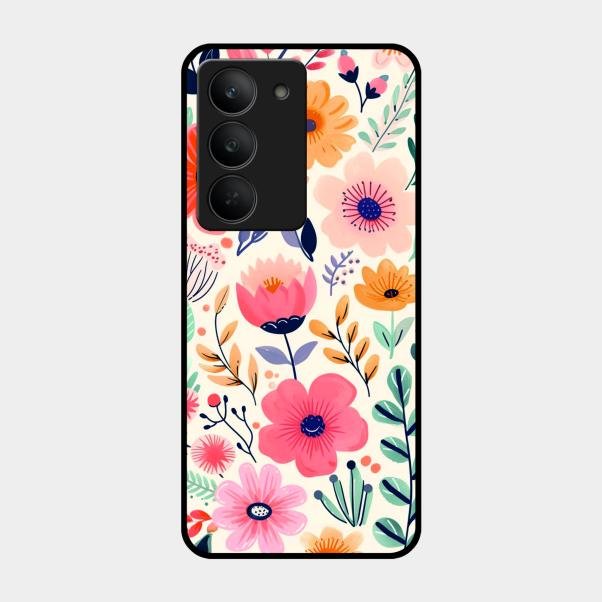 Garden of Delights Glass Case Cover For Realme 14X 5G