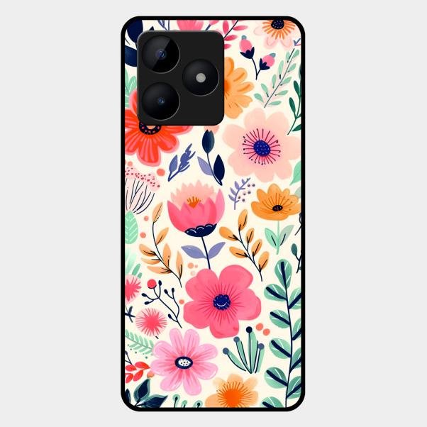 Garden of Delights Glass Case Cover For Realme C53