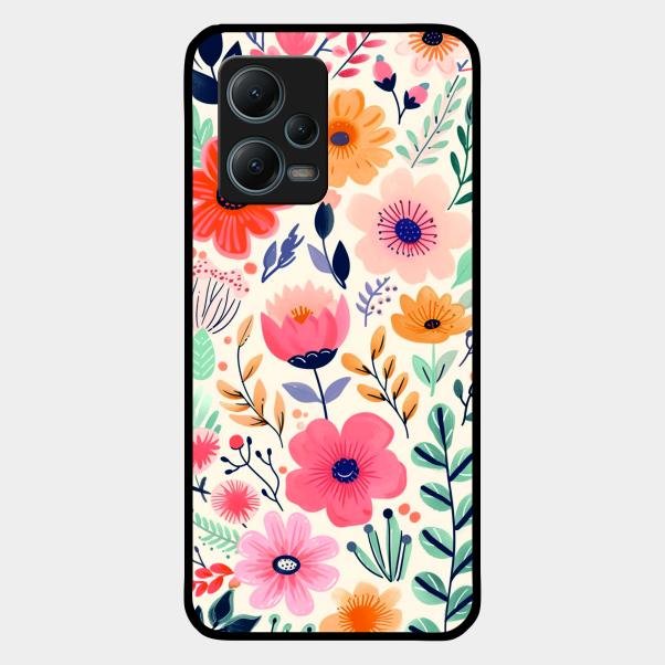Garden of Delights Glass Case Cover For Redmi Note 12 5G