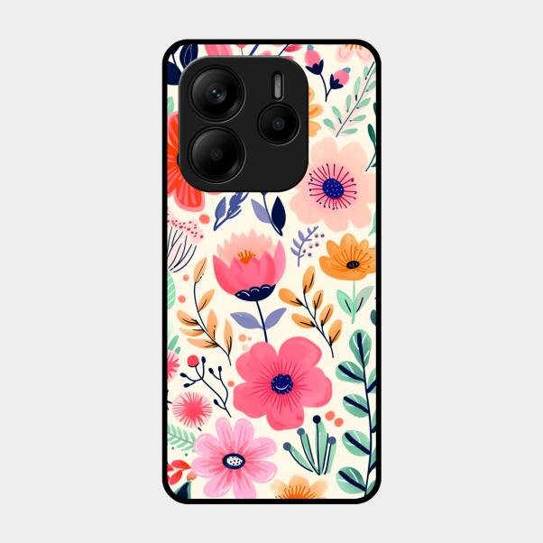 Garden of Delights Glass Case Cover For Redmi Note 14 Se 5G