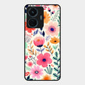Garden of Delights Glass Case Cover For Vivo T1 44W 4G