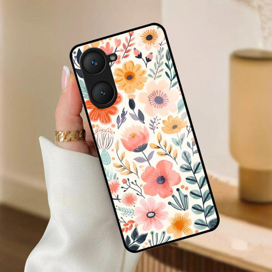 Garden of Delights Glass Case Cover For iQOO