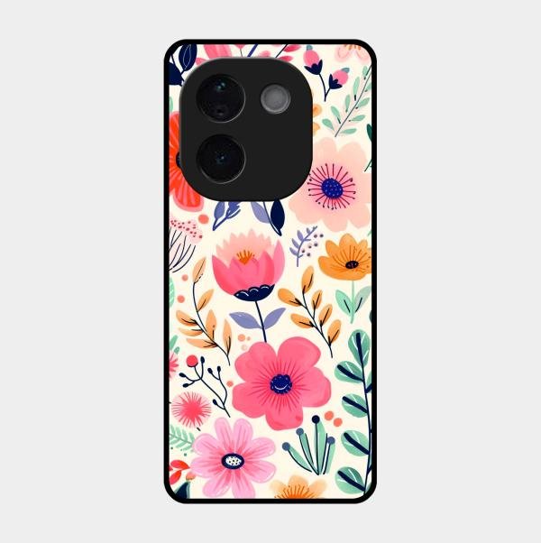 Garden of Delights Glass Case Cover For Vivo T3 Pro 5G