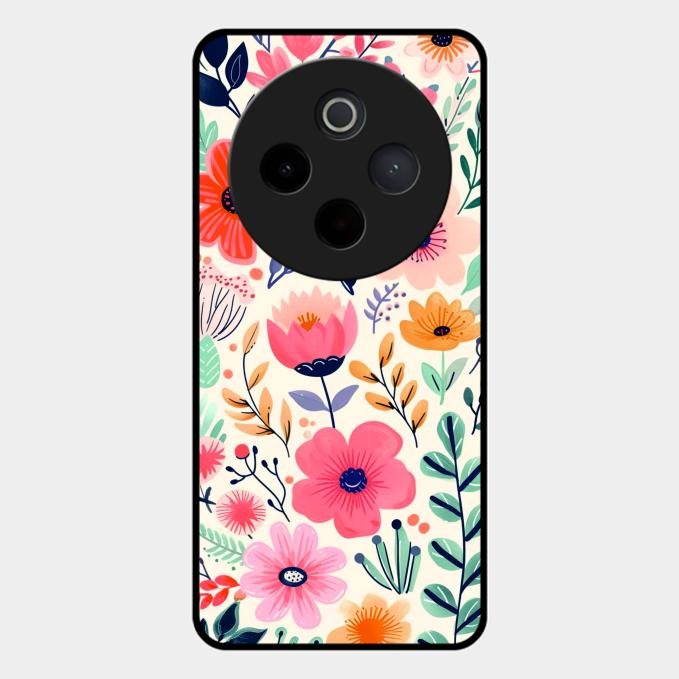 Garden of Delights Glass Case Cover For Vivo T4 5G