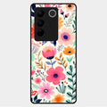 Garden of Delights Glass Case Cover For Vivo V27 5G