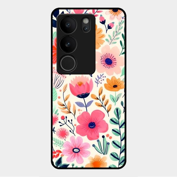 Garden of Delights Glass Case Cover For Vivo V29 Pro 5G