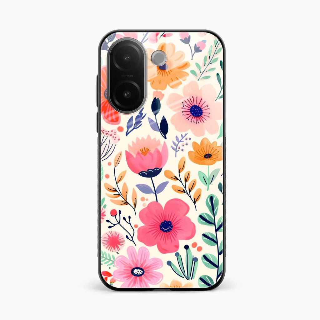 Garden of Delights Glass Case Cover For Vivo V60e 5G