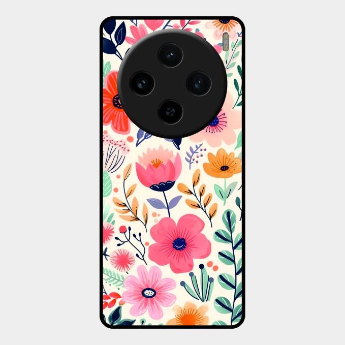 Garden of Delights Glass Case Cover For Vivo X100 5G