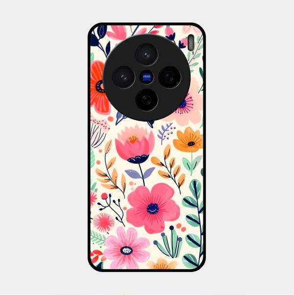 Garden of Delights Glass Case Cover For Vivo X200 5G