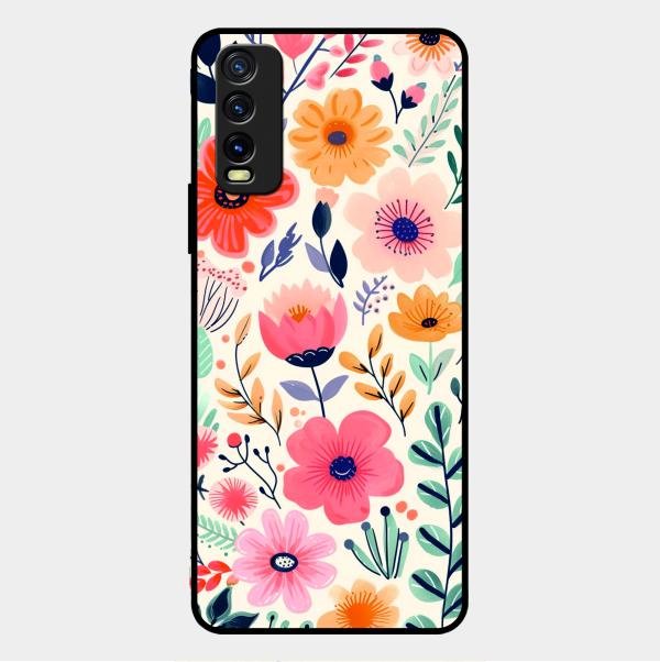 Garden of Delights Glass Case Cover For Vivo Y12G