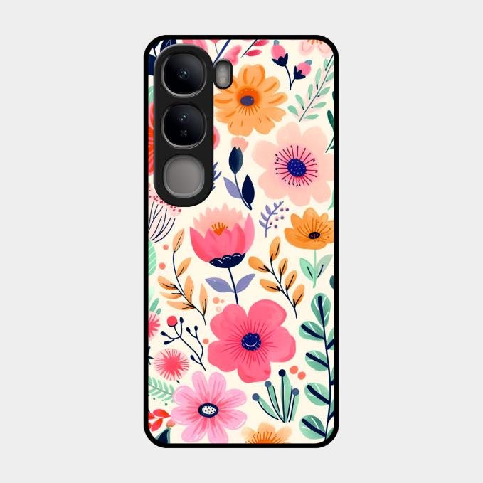 Garden of Delights Glass Case Cover For Vivo Y300 5G