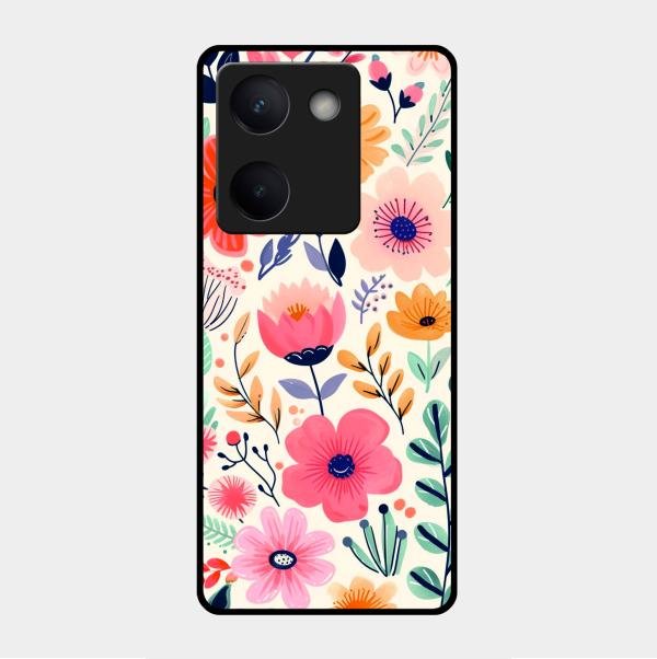 Garden of Delights Glass Case Cover For Vivo Y300 Plus 5G