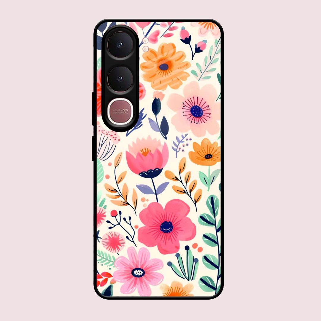 Garden of Delights Glass Case Cover For Vivo Y31 5G